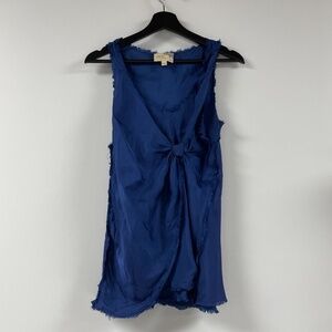 Elizabeth and James Blue Sleeveless Draped Layered Tank Top XS 100% Rayon